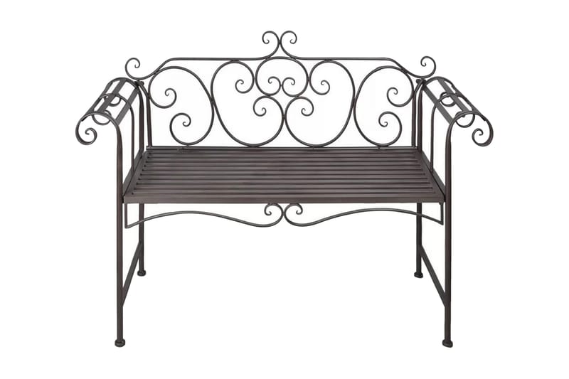 Havebænk 132 Cm Stål Antik Brun - Brun - Havemøbler - Havesofaer & bænke - Udendørs bænk & havebænk