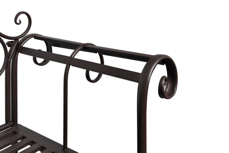 Havebænk 132 Cm Stål Antik Brun - Brun - Havemøbler - Havesofaer & bænke - Udendørs bænk & havebænk