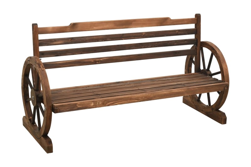 havebænk 142 cm massivt fyrretræ - Brun - Havemøbler - Havesofaer & bænke - Udendørs bænk & havebænk