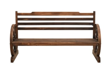 havebænk 142 cm massivt fyrretræ - Brun - Havemøbler - Havesofaer & bænke - Udendørs bænk & havebænk
