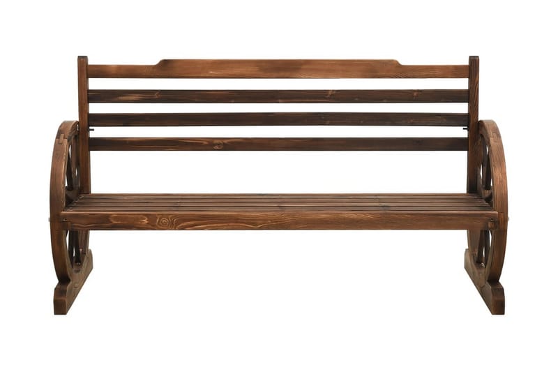 havebænk 142 cm massivt fyrretræ - Brun - Havemøbler - Havesofaer & bænke - Udendørs bænk & havebænk