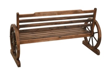 havebænk 142 cm massivt fyrretræ - Brun - Havemøbler - Havesofaer & bænke - Udendørs bænk & havebænk