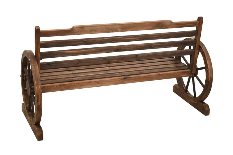 havebænk 142 cm massivt fyrretræ - Brun - Havemøbler - Havesofaer & bænke - Udendørs bænk & havebænk