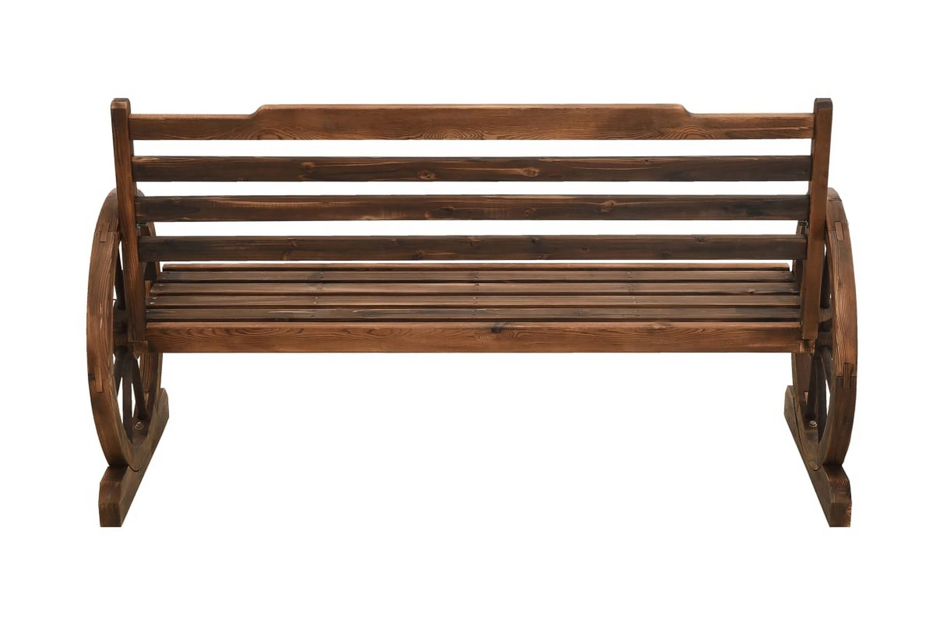 havebænk 142 cm massivt fyrretræ - Brun - Havemøbler - Havesofaer & bænke - Udendørs bænk & havebænk