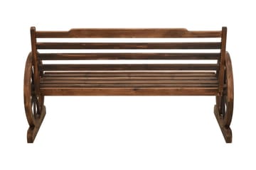 havebænk 142 cm massivt fyrretræ - Brun - Havemøbler - Havesofaer & bænke - Udendørs bænk & havebænk