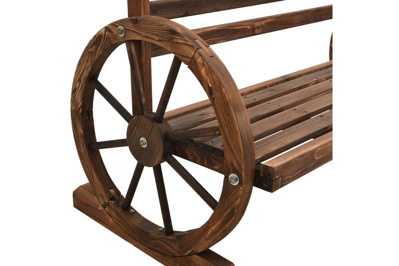 havebænk 142 cm massivt fyrretræ - Brun - Havemøbler - Havesofaer & bænke - Udendørs bænk & havebænk
