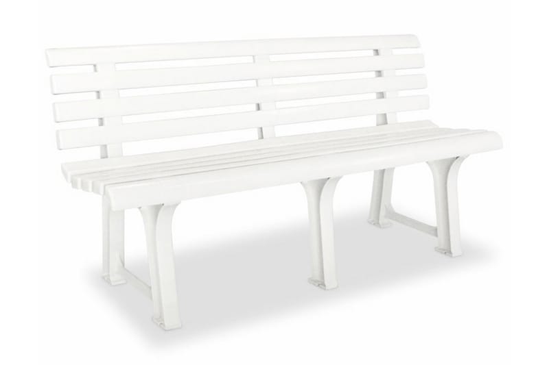 Havebænk 145,5 Cm Plastik Hvid - Hvid - Havemøbler - Havesofaer & bænke - Udendørs bænk & havebænk