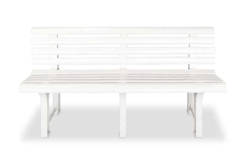 Havebænk 145,5 Cm Plastik Hvid - Hvid - Havemøbler - Havesofaer & bænke - Udendørs bænk & havebænk