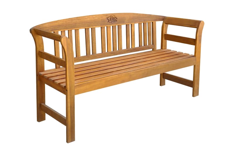 Havebænk 157 Cm Massivt Akacietræ - Brun - Havemøbler - Havesofaer & bænke - Udendørs bænk & havebænk