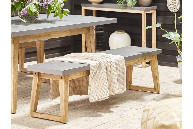 Havebænk 160 cm Grå ORIA - Grå - Havemøbler - Havesofaer & bænke - Udendørs bænk & havebænk