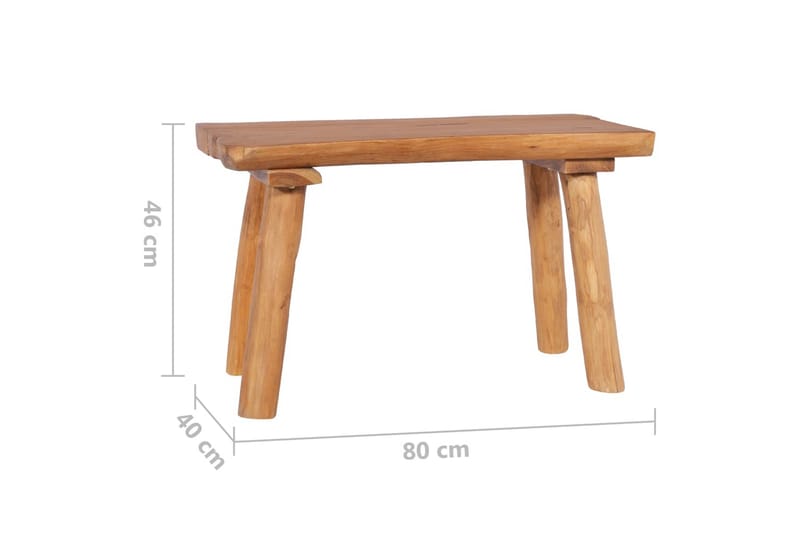 Havebænk 80 cm Massivt Teaktræ - Havemøbler - Havesofaer & bænke - Udendørs bænk & havebænk