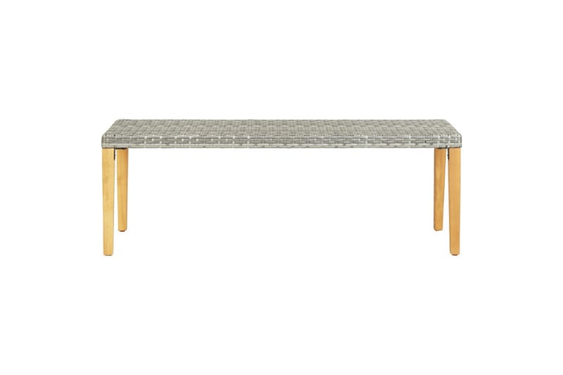 Havebænk 80 cm polyrattan grå - Grå - Havemøbler - Havesofaer & bænke - Udendørs bænk & havebænk