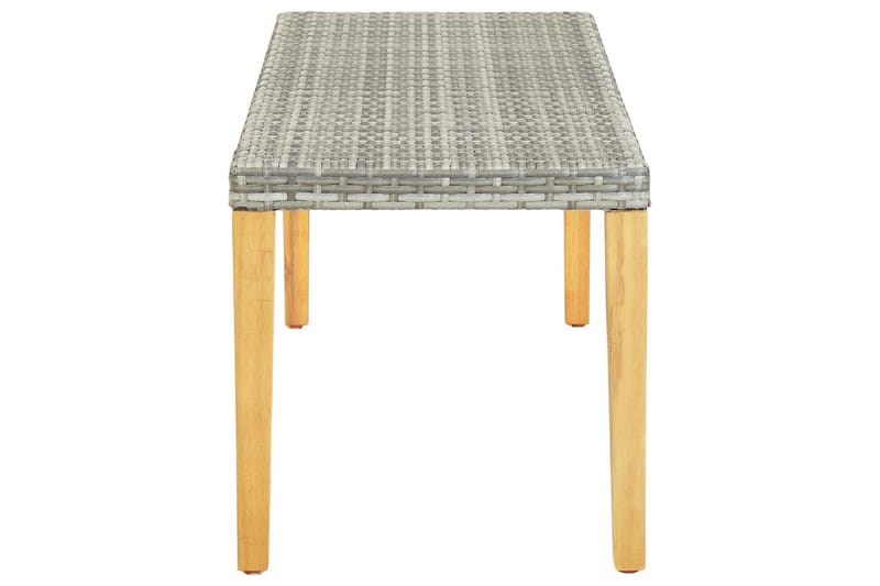 Havebænk 80 cm polyrattan grå - Grå - Havemøbler - Havesofaer & bænke - Udendørs bænk & havebænk
