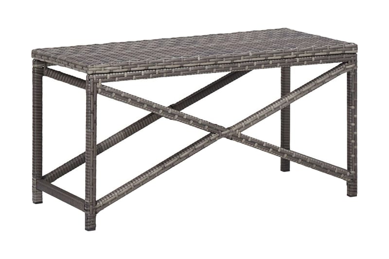 Havebænk 80 Cm Polyrattan Grå - Grå - Havemøbler - Havesofaer & bænke - Udendørs bænk & havebænk