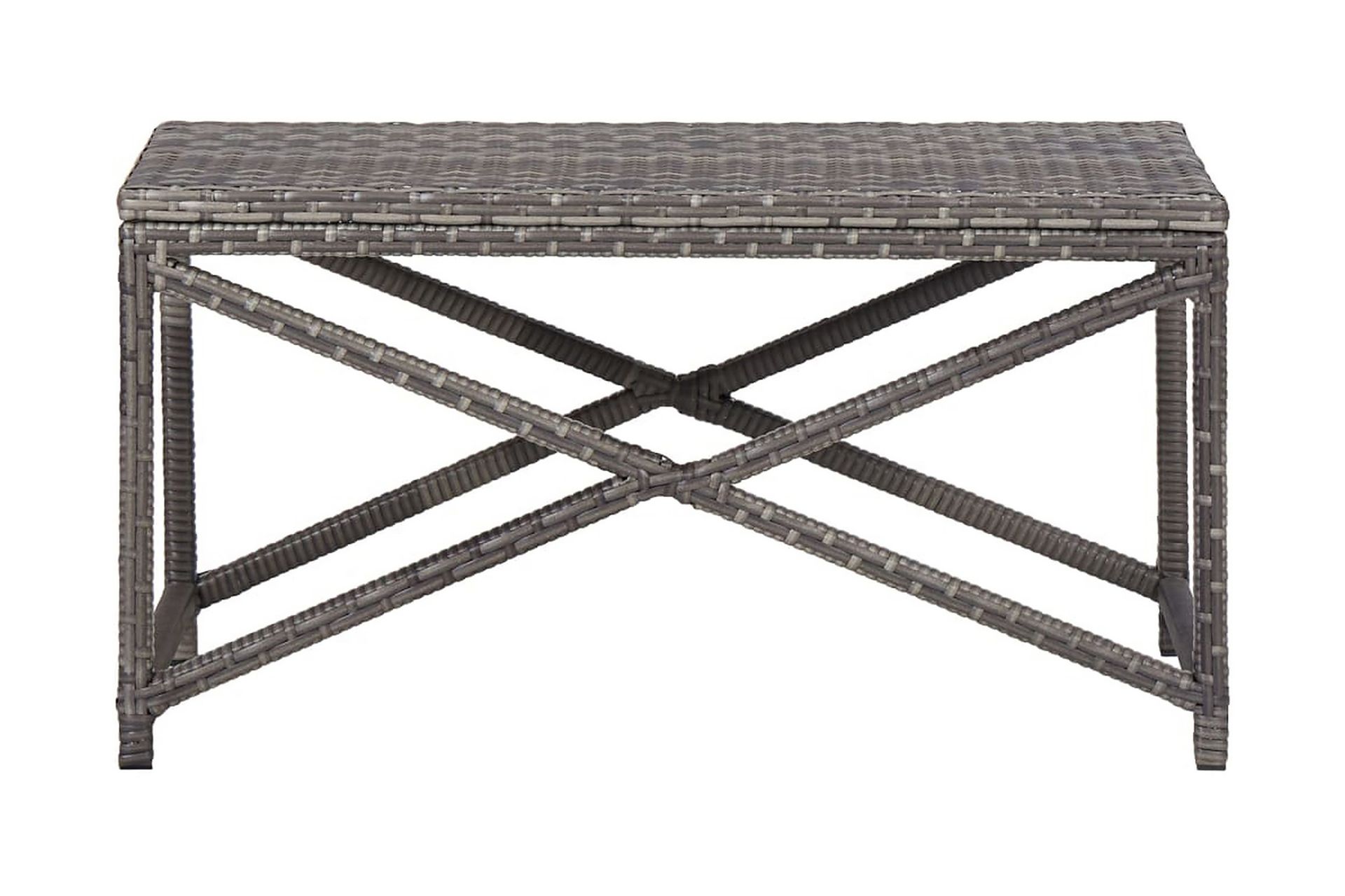 Havebænk 80 Cm Polyrattan Grå - Grå - Havemøbler - Havesofaer & bænke - Udendørs bænk & havebænk