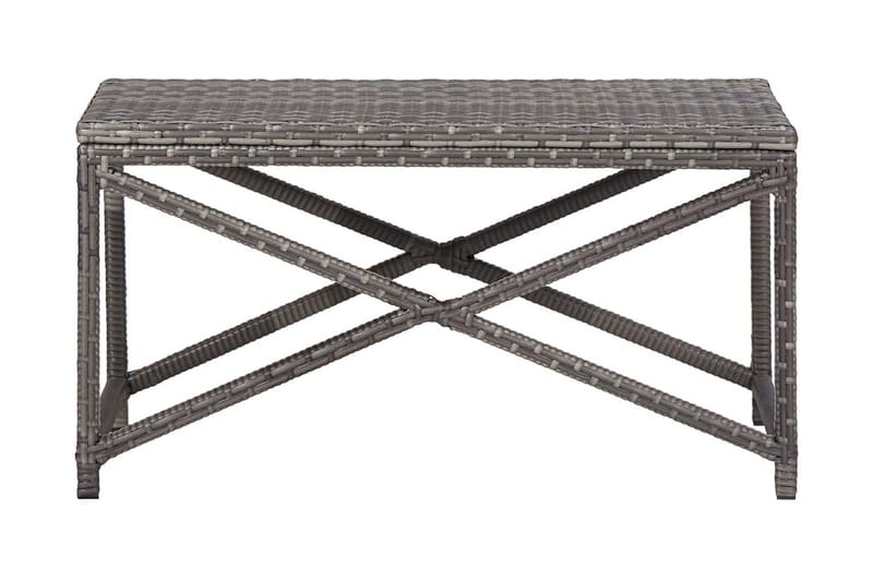 Havebænk 80 Cm Polyrattan Grå - Grå - Havemøbler - Havesofaer & bænke - Udendørs bænk & havebænk