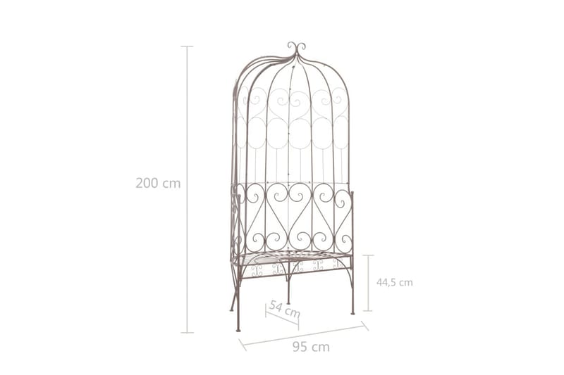 Havebænk 95 Cm Jern Antikbrun - Brun - Havemøbler - Havesofaer & bænke - Udendørs bænk & havebænk