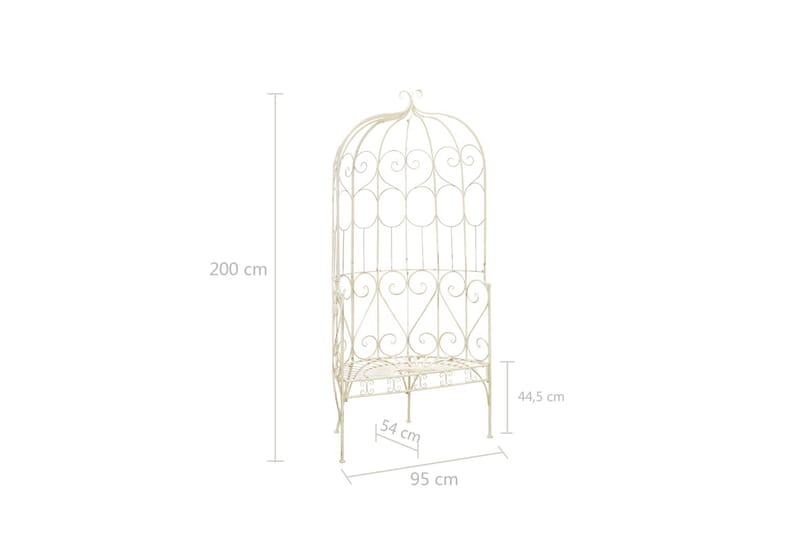 Havebænk 95 Cm Jern Antikhvid - Hvid - Havemøbler - Havesofaer & bænke - Udendørs bænk & havebænk