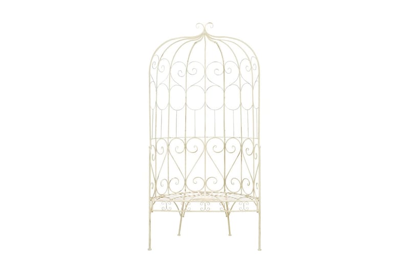 Havebænk 95 Cm Jern Antikhvid - Hvid - Havemøbler - Havesofaer & bænke - Udendørs bænk & havebænk
