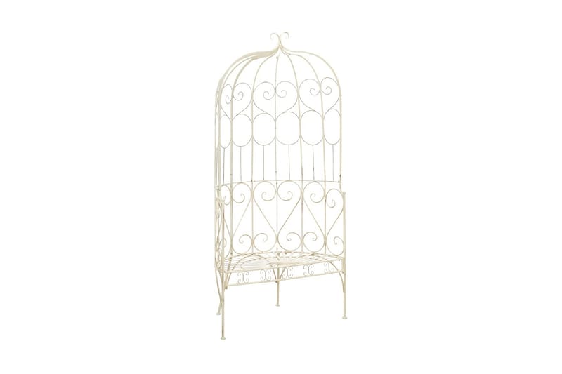 Havebænk 95 Cm Jern Antikhvid - Hvid - Havemøbler - Havesofaer & bænke - Udendørs bænk & havebænk