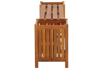 Havebænk Med 2 Plantekasser 150 X 30 X 40 Cm Massivt Akaciet - Brun - Havemøbler - Havesofaer & bænke - Udendørs bænk & havebænk