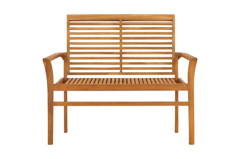 Havebænk Med Gråbrun Hynde 112 cm massivt teaktræ - Havemøbler - Havesofaer & bænke - Udendørs bænk & havebænk