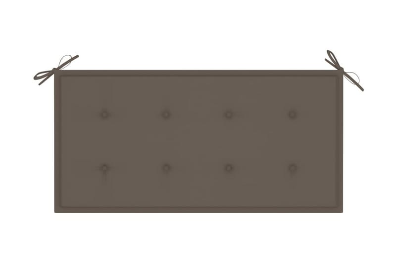 Havebænk Med Gråbrun Hynde 112 cm massivt teaktræ - Havemøbler - Havesofaer & bænke - Udendørs bænk & havebænk