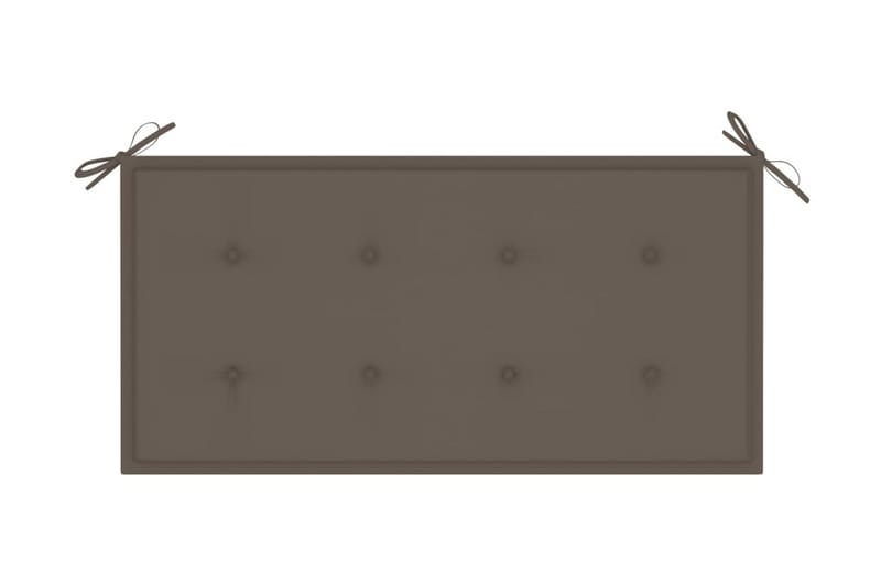 Havebænk Med Gråbrun Hynde 112 cm massivt teaktræ - Udendørs bænk & havebænk