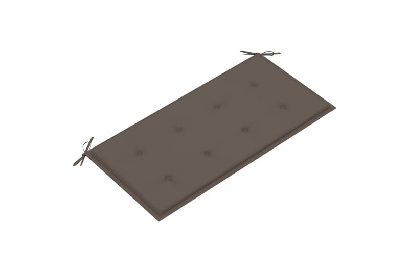 Havebænk Med Gråbrun Hynde 112 cm massivt teaktræ - Havemøbler - Havesofaer & bænke - Udendørs bænk & havebænk