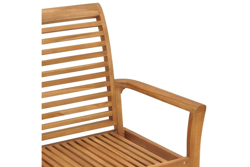 Havebænk Med Gråbrun Hynde 112 cm massivt teaktræ - Havemøbler - Havesofaer & bænke - Udendørs bænk & havebænk