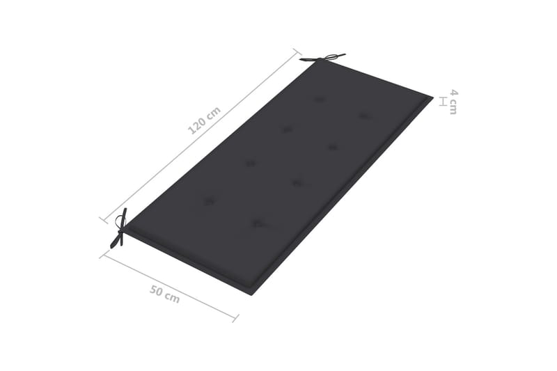 havebænk med hynde 120 cm bambus - Brun - Havemøbler - Havesofaer & bænke - Udendørs bænk & havebænk