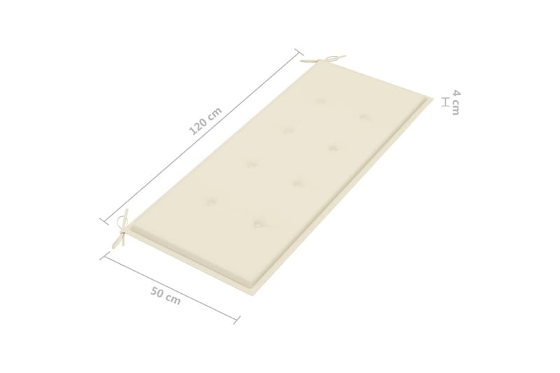 havebænk med hynde 120 cm bambus - Brun - Havemøbler - Havesofaer & bænke - Udendørs bænk & havebænk