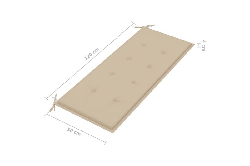 havebænk med hynde 120 cm bambus - Brun - Havemøbler - Havesofaer & bænke - Udendørs bænk & havebænk