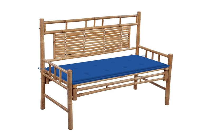 havebænk med hynde 120 cm bambus - Brun - Havemøbler - Havesofaer & bænke - Udendørs bænk & havebænk