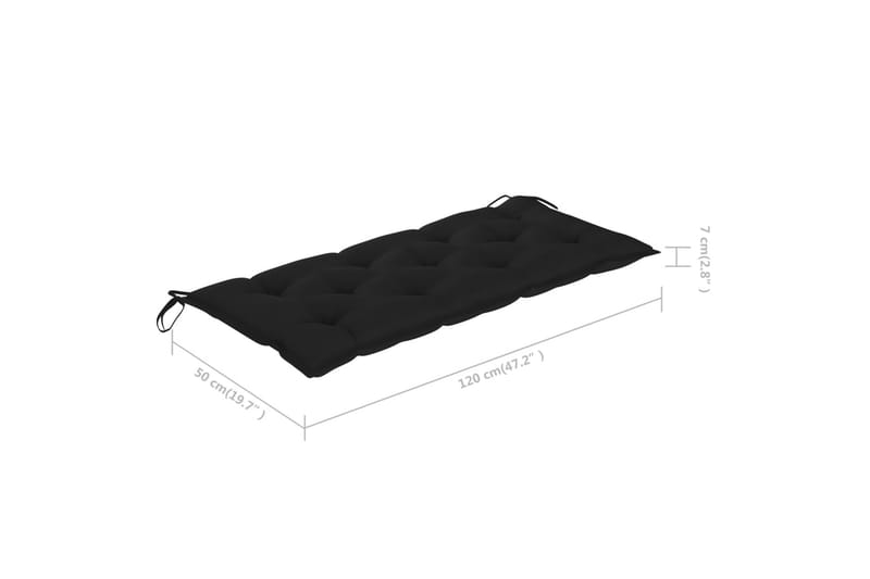 havebænk med hynde 120 cm bambus - Brun - Havemøbler - Havesofaer & bænke - Udendørs bænk & havebænk