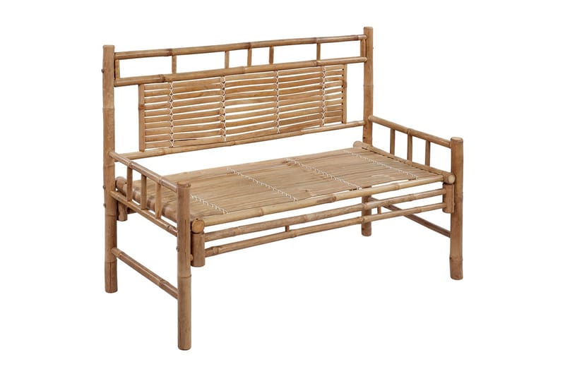 havebænk med hynde 120 cm bambus - Brun - Havemøbler - Havesofaer & bænke - Udendørs bænk & havebænk