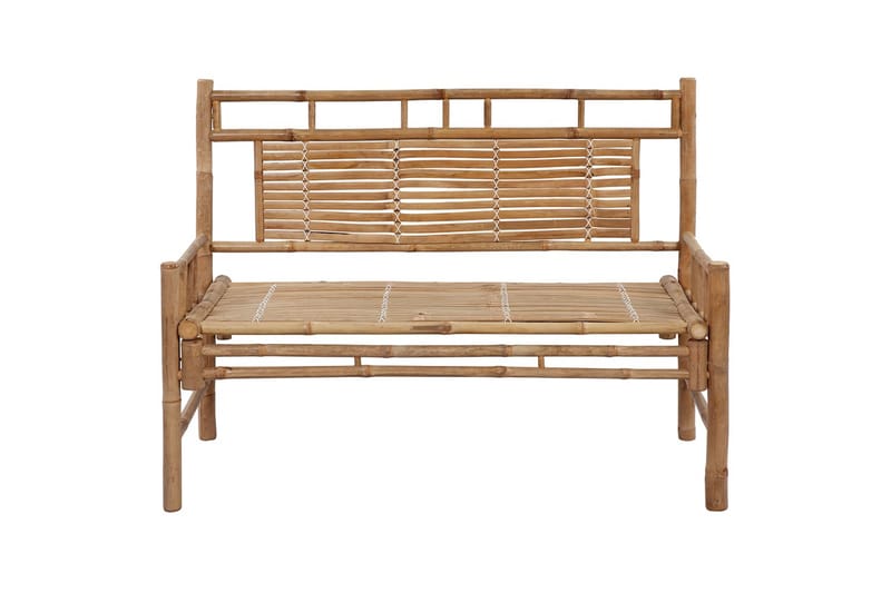 havebænk med hynde 120 cm bambus - Brun - Havemøbler - Havesofaer & bænke - Udendørs bænk & havebænk