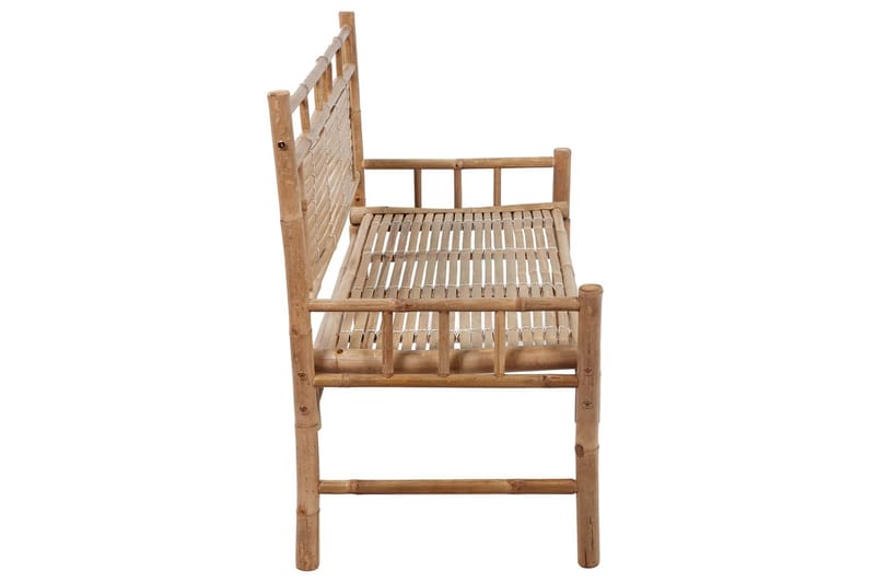 havebænk med hynde 120 cm bambus - Brun - Havemøbler - Havesofaer & bænke - Udendørs bænk & havebænk