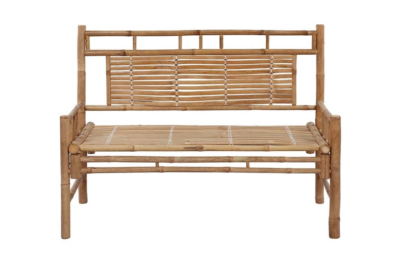 havebænk med hynde 120 cm bambus - Brun - Havemøbler - Havesofaer & bænke - Udendørs bænk & havebænk