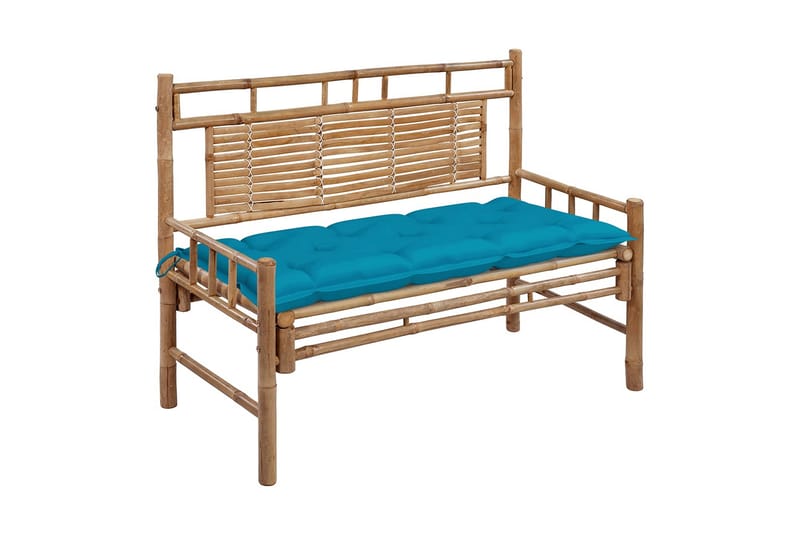 havebænk med hynde 120 cm bambus - Brun - Havemøbler - Havesofaer & bænke - Udendørs bænk & havebænk
