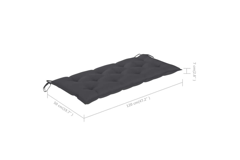 havebænk med hynde 120 cm bambus - Brun - Havemøbler - Havesofaer & bænke - Udendørs bænk & havebænk