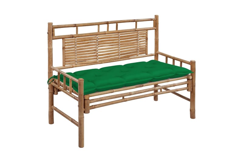 havebænk med hynde 120 cm bambus - Brun - Havemøbler - Havesofaer & bænke - Udendørs bænk & havebænk