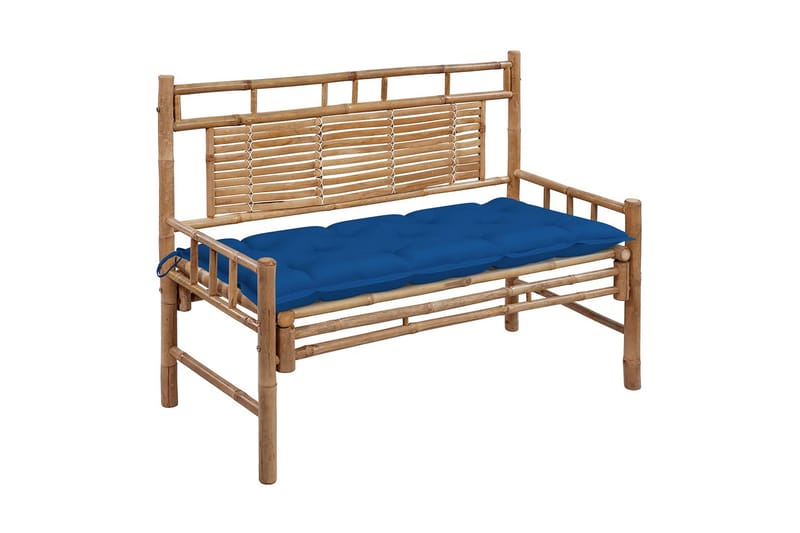 havebænk med hynde 120 cm bambus - Brun - Havemøbler - Havesofaer & bænke - Udendørs bænk & havebænk