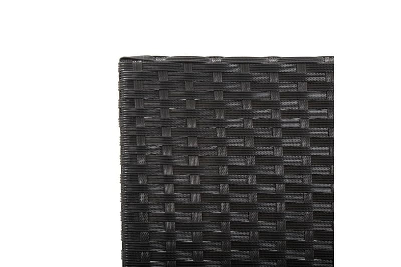havebænk med hynder 176 cm polyrattan sort - Sort - Udendørs bænk & havebænk