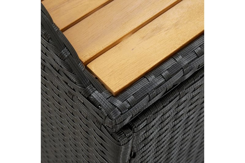 Havebænk Med Opbevaring 120 cm Polyrattan Sort - Havemøbler - Havesofaer & bænke - Udendørs bænk & havebænk