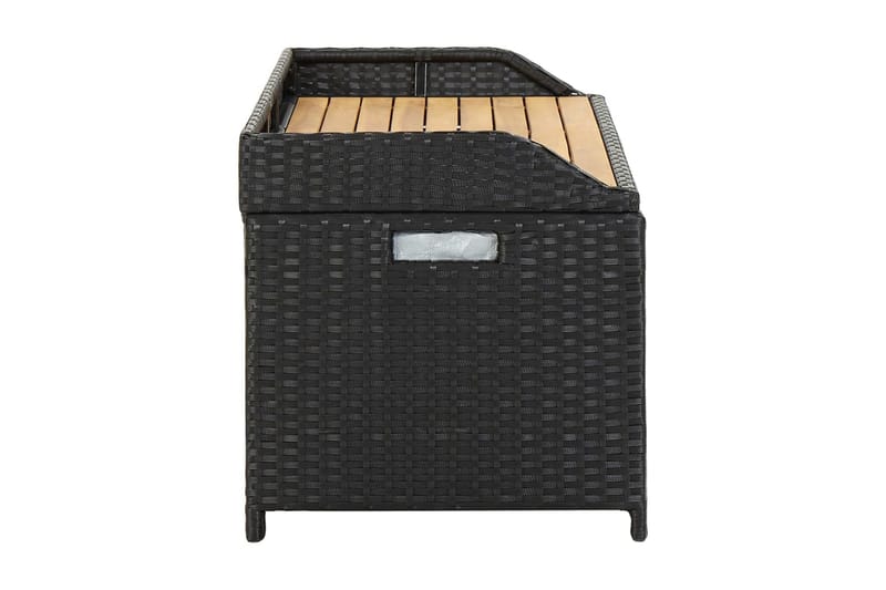 Havebænk Med Opbevaring 120 cm Polyrattan Sort - Havemøbler - Havesofaer & bænke - Udendørs bænk & havebænk