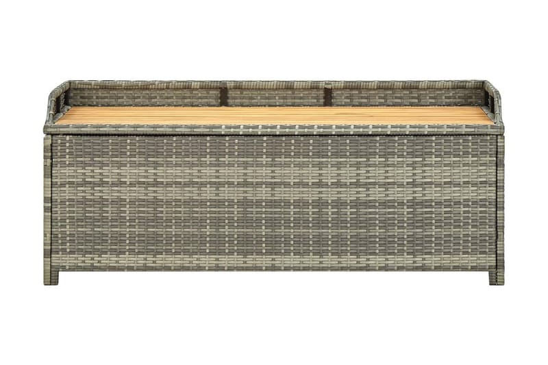 Havebænk Med Opbevaring 120 Cm Polyrattan Grå - Grå - Havemøbler - Havesofaer & bænke - Udendørs bænk & havebænk
