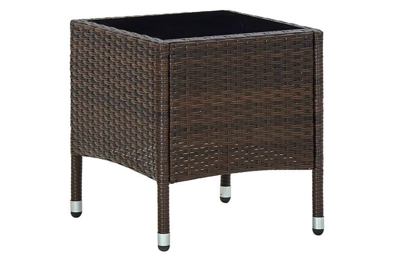 Havebord 40x40x45 cm Polyrattan Brun - Brun - Udendørs bænk & havebænk