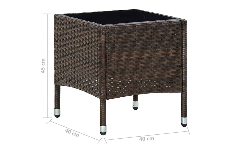 Havebord 40x40x45 cm Polyrattan Brun - Brun - Udendørs bænk & havebænk