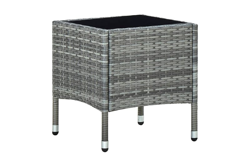 Havebord 40x40x45 cm Polyrattan Grå - Grå - Havemøbler - Havesofaer & bænke - Udendørs bænk & havebænk